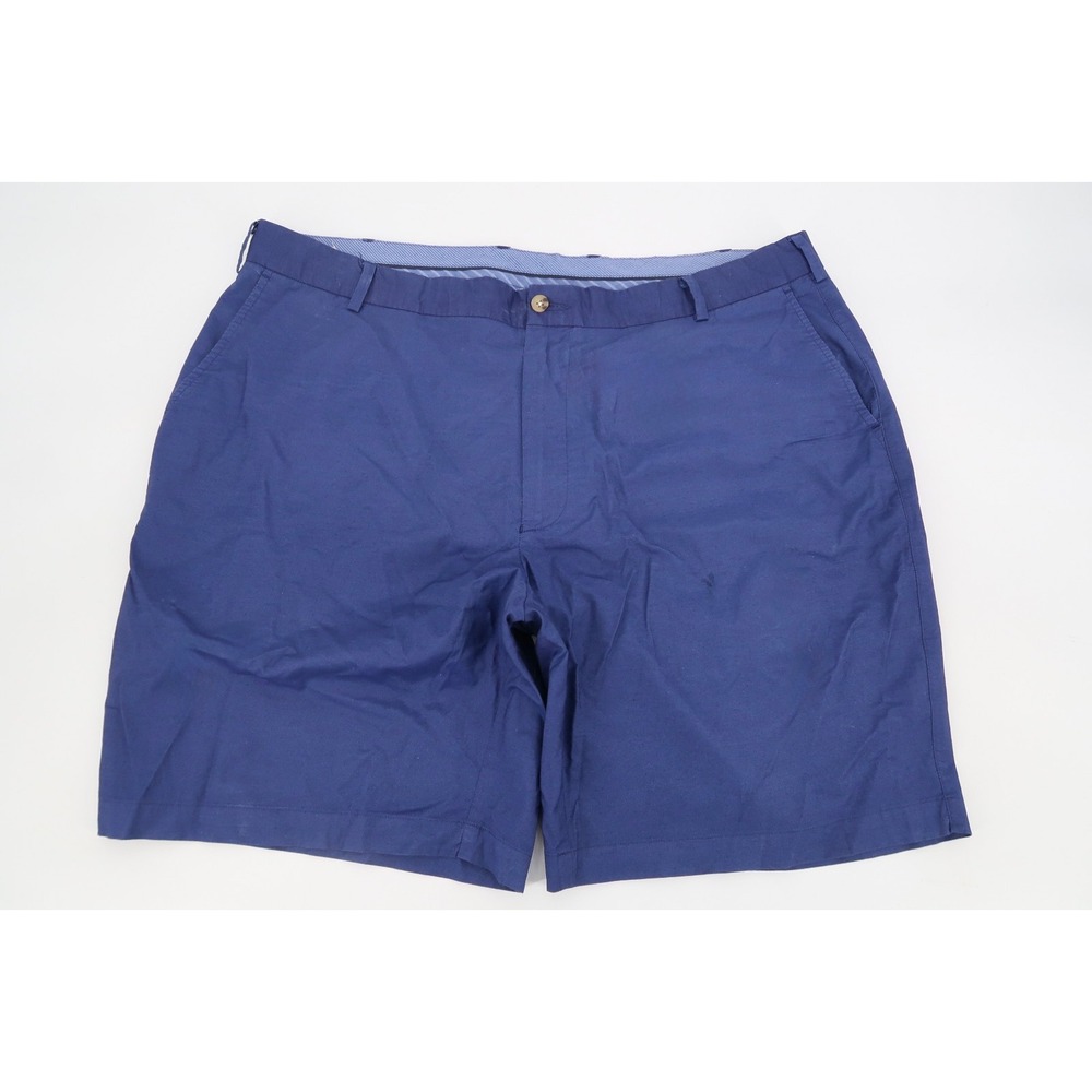 Peter Millar Mens 40 Seaside Poplin Blue Solid Golf Shorts‎ Cotton Nylon Stretch